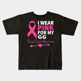 I Wear Pink For My GG Ribbon Family Love Kids T-Shirt